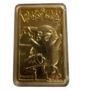 Pokémon Pikachu Gold Tone Collectible Bar Plaque Nintendo Vintage 1990s collect